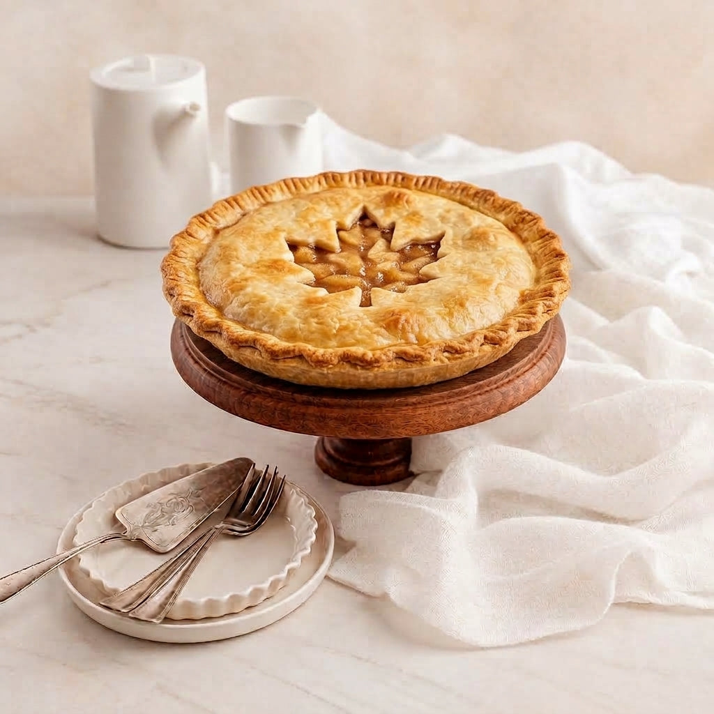 Classic Apple Pie with Maple Leaf Cutout