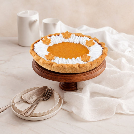 Pumpkin Pie with Maple Leaf Cutout